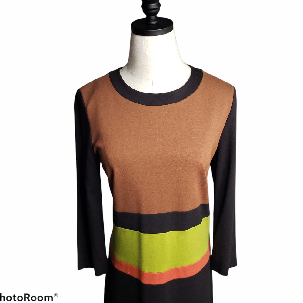W By Worth Color Block Retro 60's Mod Sheath Dress - image 6